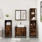 vidaXL Set Mobili da Bagno 3 pz Rovere Fumo in Legno Multistrato vidaXL Set Mobili da Bagno 3 pz Rovere Fumo in Legno Multistrato