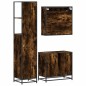 vidaXL Set Mobili da Bagno 3 pz Rovere Fumo in Legno Multistrato vidaXL Set Mobili da Bagno 3 pz Rovere Fumo in Legno Multistrato