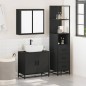 vidaXL Set Mobili da Bagno 3 pz Nero in Legno Multistrato vidaXL Set Mobili da Bagno 3 pz Nero in Legno Multistrato