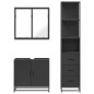 vidaXL Set Mobili da Bagno 3 pz Nero in Legno Multistrato vidaXL Set Mobili da Bagno 3 pz Nero in Legno Multistrato