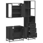 vidaXL Set Mobili da Bagno 3 pz Nero in Legno Multistrato vidaXL Set Mobili da Bagno 3 pz Nero in Legno Multistrato