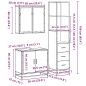 vidaXL Set Mobili da Bagno 3 pz Nero in Legno Multistrato vidaXL Set Mobili da Bagno 3 pz Nero in Legno Multistrato