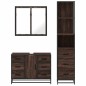 vidaXL Set Mobili da Bagno 3 pz Rovere Marrone in Legno Multistrato vidaXL Set Mobili da Bagno 3 pz Rovere Marrone in Legno Multistrato