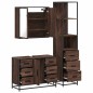 vidaXL Set Mobili da Bagno 3 pz Rovere Marrone in Legno Multistrato vidaXL Set Mobili da Bagno 3 pz Rovere Marrone in Legno Multistrato