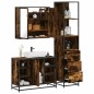 vidaXL Set Mobili da Bagno 3 pz Rovere Fumo in Legno Multistrato vidaXL Set Mobili da Bagno 3 pz Rovere Fumo in Legno Multistrato