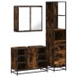 vidaXL Set Mobili da Bagno 3 pz Rovere Fumo in Legno Multistrato vidaXL Set Mobili da Bagno 3 pz Rovere Fumo in Legno Multistrato