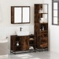 vidaXL Set Mobili da Bagno 3 pz Rovere Fumo in Legno Multistrato vidaXL Set Mobili da Bagno 3 pz Rovere Fumo in Legno Multistrato