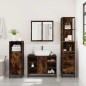 vidaXL Set Mobili da Bagno 3 pz Rovere Fumo in Legno Multistrato vidaXL Set Mobili da Bagno 3 pz Rovere Fumo in Legno Multistrato