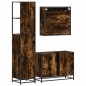 vidaXL Set Mobili da Bagno 3 pz Rovere Fumo in Legno Multistrato vidaXL Set Mobili da Bagno 3 pz Rovere Fumo in Legno Multistrato