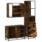 vidaXL Set Mobili da Bagno 3 pz Rovere Fumo in Legno Multistrato vidaXL Set Mobili da Bagno 3 pz Rovere Fumo in Legno Multistrato