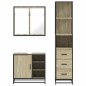 vidaXL Set Mobili da Bagno 3 pz Rovere Sonoma in Legno Multistrato vidaXL Set Mobili da Bagno 3 pz Rovere Sonoma in Legno Multistrato