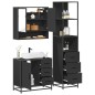 vidaXL Set Mobili da Bagno 3 pz Nero in Legno Multistrato vidaXL Set Mobili da Bagno 3 pz Nero in Legno Multistrato