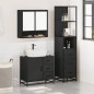 vidaXL Set Mobili da Bagno 3 pz Nero in Legno Multistrato vidaXL Set Mobili da Bagno 3 pz Nero in Legno Multistrato