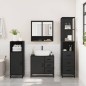 vidaXL Set Mobili da Bagno 3 pz Nero in Legno Multistrato vidaXL Set Mobili da Bagno 3 pz Nero in Legno Multistrato