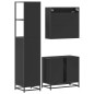 vidaXL Set Mobili da Bagno 3 pz Nero in Legno Multistrato vidaXL Set Mobili da Bagno 3 pz Nero in Legno Multistrato