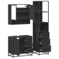 vidaXL Set Mobili da Bagno 3 pz Nero in Legno Multistrato vidaXL Set Mobili da Bagno 3 pz Nero in Legno Multistrato