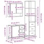vidaXL Set Mobili da Bagno 3 pz Nero in Legno Multistrato vidaXL Set Mobili da Bagno 3 pz Nero in Legno Multistrato