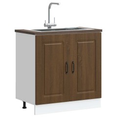 vidaXL Mobile base lavello Kalmar Rovere Marrone 80x46x81,5 cm