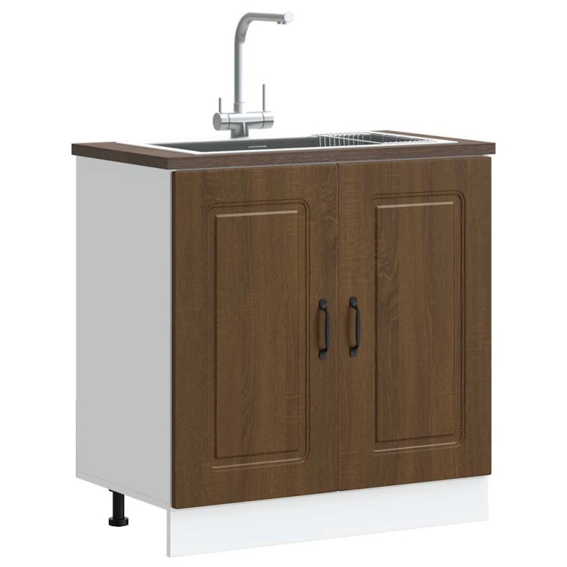 vidaXL Mobile base lavello Kalmar Rovere Marrone 80x46x81,5 cm vidaXL Mobile base lavello Kalmar Rovere Marrone 80x46x81,5 cm