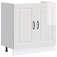 vidaXL Mobile base lavello Kalmar Bianco Lucido 80x46x81,5 cm