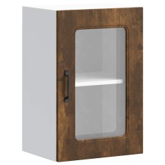 vidaXL Pensile da Cucina con Porta in Vetro Kalmar Rovere Fumo