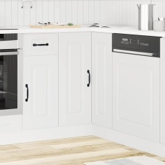 vidaXL Mobile Base ad Angolo Cucina Kalmar Bianco in Legno Multistrato