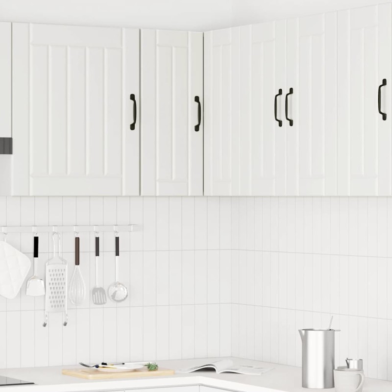 vidaXL Pensile da Cucina ad Angolo Kalmar Bianco in Legno Multistrato vidaXL Pensile da Cucina ad Angolo Kalmar Bianco in Legno Multistrato