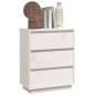 Credenza Bianca 60x34x75 cm in Legno Massello di Pino Credenza Bianca 60x34x75 cm in Legno Massello di Pino