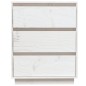 Credenza Bianca 60x34x75 cm in Legno Massello di Pino Credenza Bianca 60x34x75 cm in Legno Massello di Pino