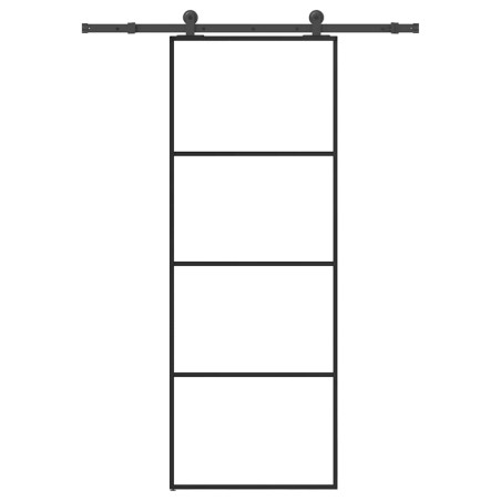 vidaXL Porta Scorrevole con Ferramenta 76x205cm Vetro ESG Alluminio