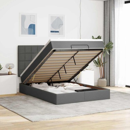 vidaXL Struttura Letto Pouf con Materasso 140x200 cm in Tessuto