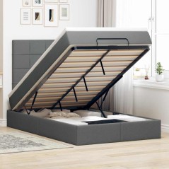 vidaXL Struttura Letto Pouf con Materasso 80x200 cm in Tessuto