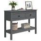Tavolo Consolle Grigio 100x35x75 cm in Legno Massello di Pino Tavolo Consolle Grigio 100x35x75 cm in Legno Massello di Pino