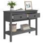 Tavolo Consolle Grigio 100x35x75 cm in Legno Massello di Pino Tavolo Consolle Grigio 100x35x75 cm in Legno Massello di Pino