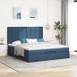 vidaXL Struttura Letto Pouf con Materasso Blu 180x200cm in Tessuto vidaXL Struttura Letto Pouf con Materasso Blu 180x200cm in Tessuto