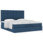 vidaXL Struttura Letto Pouf con Materasso Blu 180x200cm in Tessuto vidaXL Struttura Letto Pouf con Materasso Blu 180x200cm in Tessuto
