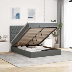 vidaXL Struttura Letto Pouf con Materasso 140x200 cm in Tessuto