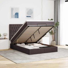 vidaXL Struttura Letto Pouf con Materasso 140x200 cm in Tessuto