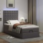 vidaXL Struttura Letto Pouf con Materasso Grigio 90x200 cm Similpelle