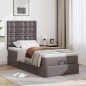 vidaXL Struttura Letto Pouf con Materasso Grigio 90x200 cm Similpelle