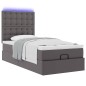 vidaXL Struttura Letto Pouf con Materasso Grigio 90x200 cm Similpelle