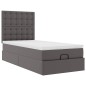 vidaXL Struttura Letto Pouf con Materasso Grigio 90x200 cm Similpelle