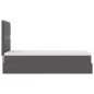 vidaXL Struttura Letto Pouf con Materasso Grigio 90x200 cm Similpelle
