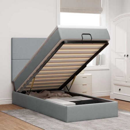 vidaXL Struttura Letto Pouf con Materasso 80x200 cm in Tessuto