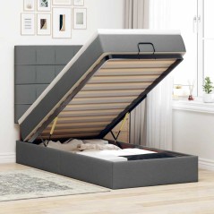 vidaXL Struttura Letto Pouf con Materasso 90x200 cm in Tessuto