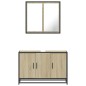 vidaXL Set Mobili da Bagno 2 pz Rovere Sonoma in Legno Multistrato