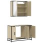 vidaXL Set Mobili da Bagno 2 pz Rovere Sonoma in Legno Multistrato