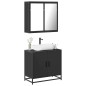 vidaXL Set Mobili da Bagno 2 pz Nero in Legno Multistrato
