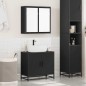 vidaXL Set Mobili da Bagno 2 pz Nero in Legno Multistrato