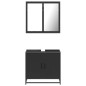vidaXL Set Mobili da Bagno 2 pz Nero in Legno Multistrato